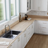 Hevea butcher block top in a room