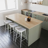 Hevea butcher block top in a room