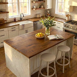 Hevea butcher block top in a room