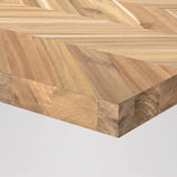 Acacia chevron corner and 1-1/2″ thickness