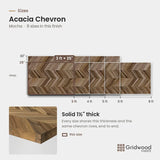 Acacia chevron size chart — 36″ × 25″