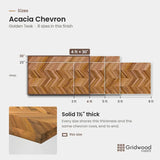 Acacia chevron size chart — 48″ × 30″