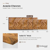 Acacia chevron size chart — 60″ × 30″