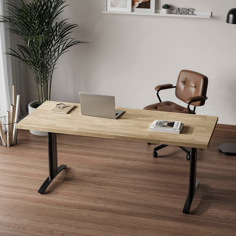 A 4 ft top used as a desk