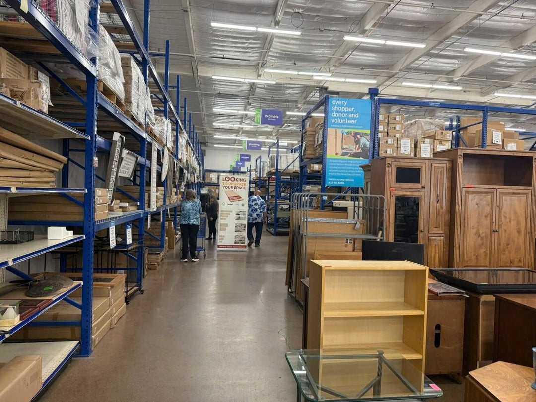 Our display stand in the main aisle of a home-improvement store
