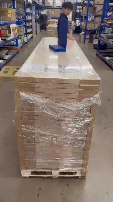 A pallet of our tops on display in a local store
